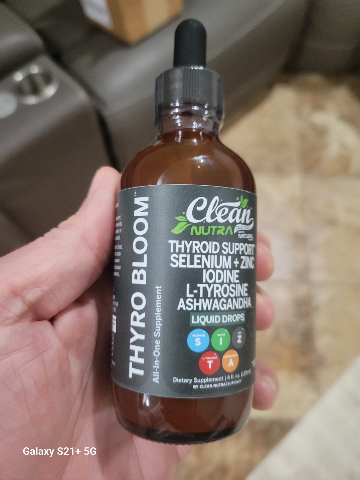 Clean Nutra Thyro Bloom Selenium Zinc Iodine Ashwagandha Thyroid Liquid 4 fl oz