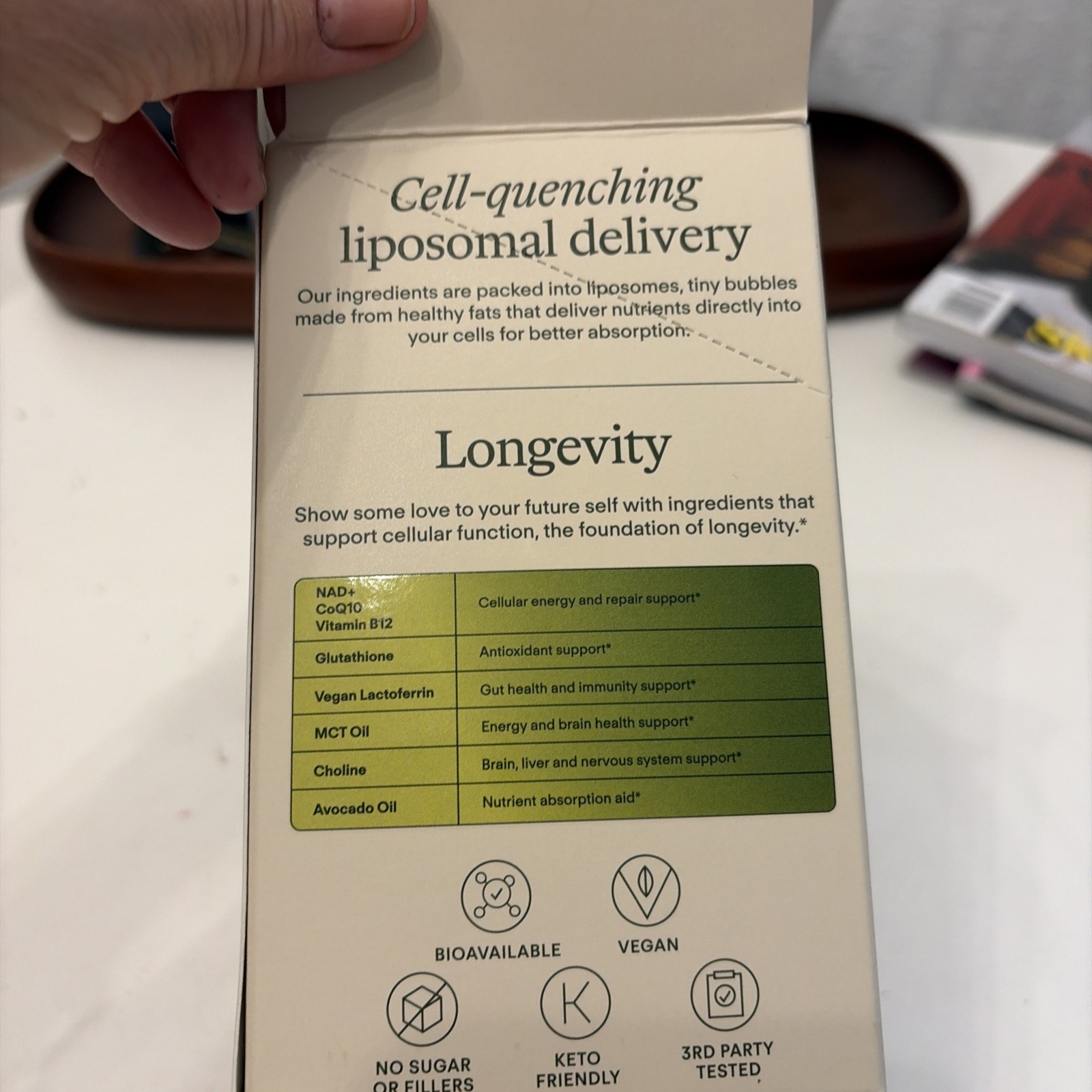 Longevity – Liposomal NAD+ Glutathione Supplement W/Liquid NAD+, Coq10, B12, MCT