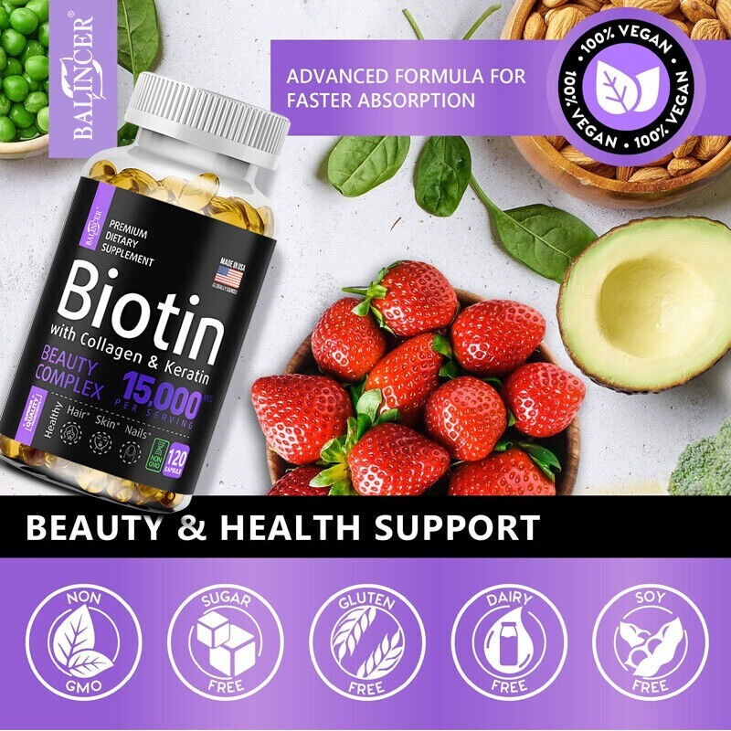 Hair Growth Supplement Strengthens and Repairs Hair 30 To 120 Capsules 04/2026