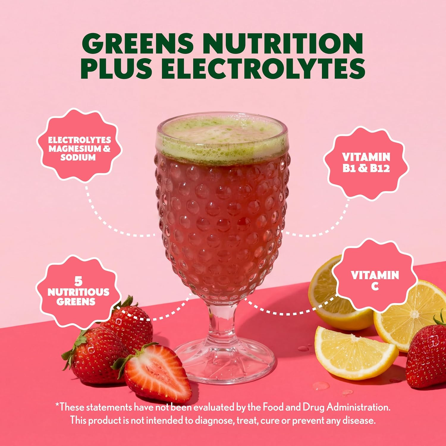 Electrolyte Tablets, Fizzy Greens Water Flavoring Tablet with Vitamins, Hydrate