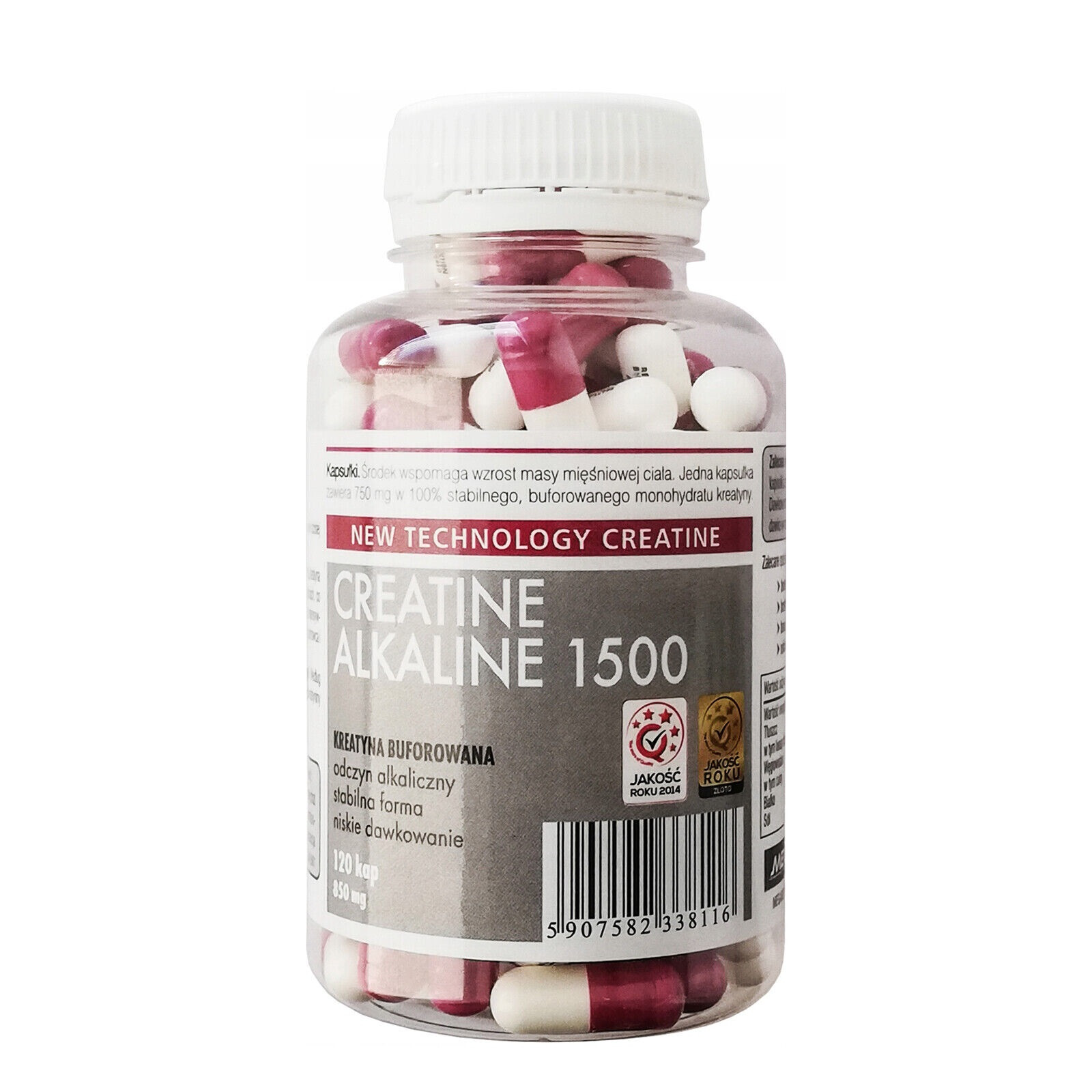 CREATINE ALKALINE – 120-240 Caps – Monohydrate Pure – Increases muscle strength