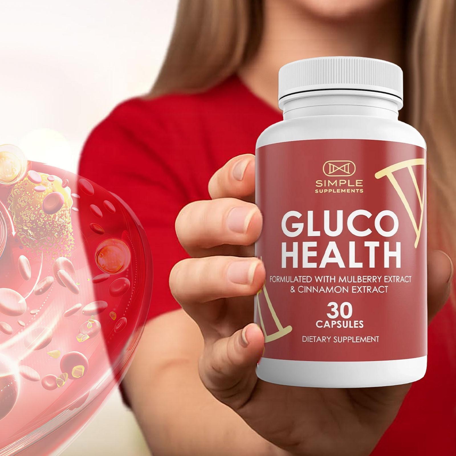 Gluco-Health Blood Health Support Dietary Supplement 30 Capsules