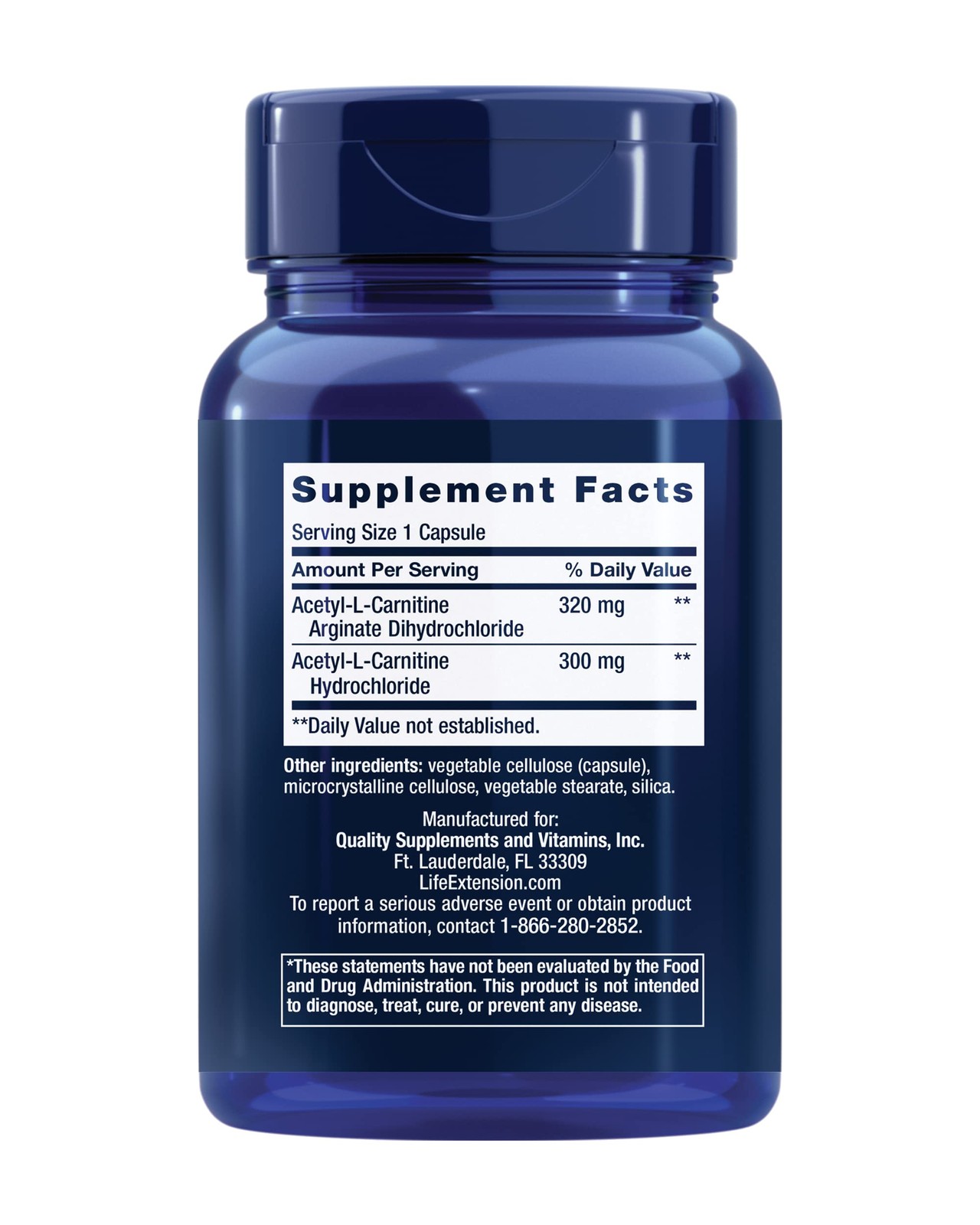 Life Extension Acetyl-L-Carnitine Arginate, Advanced Brain, 90 Count (Pack of 1)