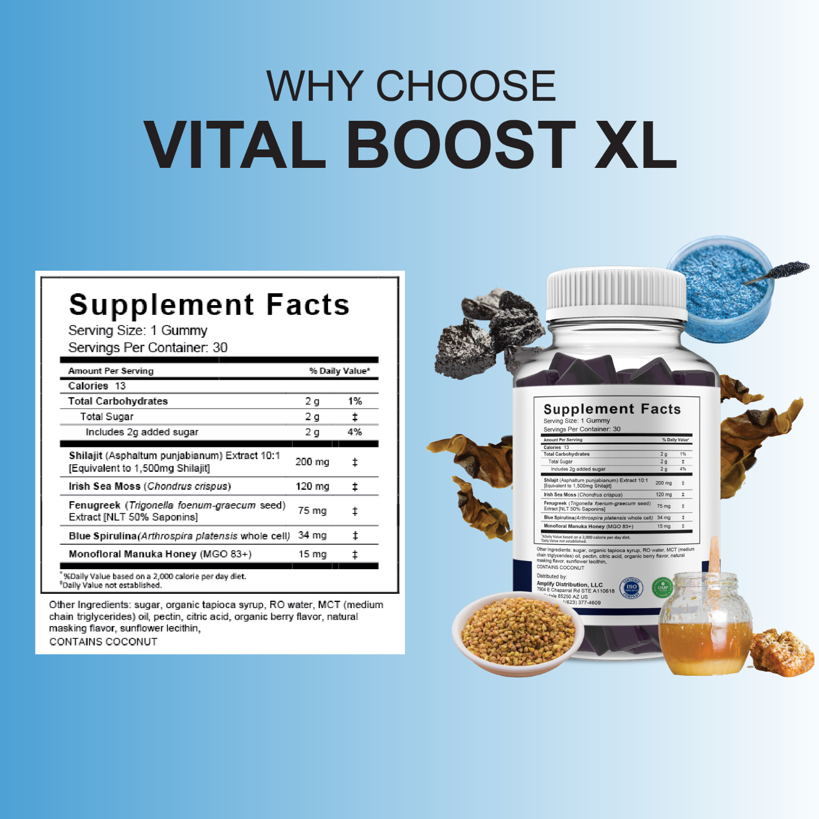 (2 Pack) Vital Boost XL Performance Supplement, VitalBoost XL (60 Gummies)