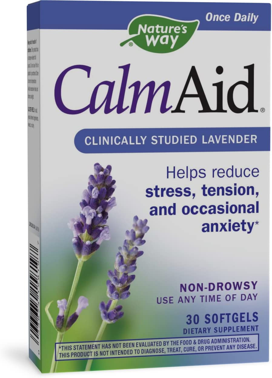Nature’s Way CalmAid Softgels with Silexan Lavender Oil, Reduce Tension & Stress