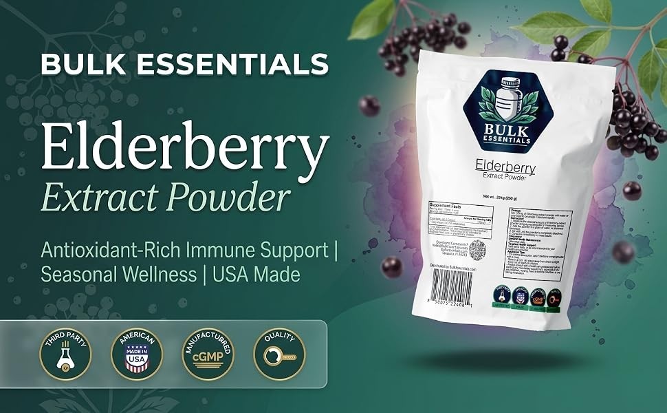 Elderberry Extract Powder 100g Immune Support Antioxidant USA Made Non-GMO