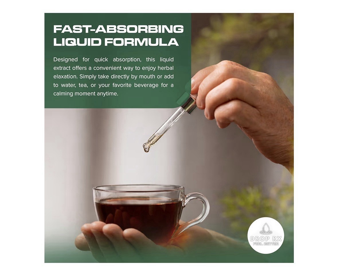 DROP Rx Focus Herbal Supplement Liquid Drops Brain Support Vegan Organic 2 fl oz