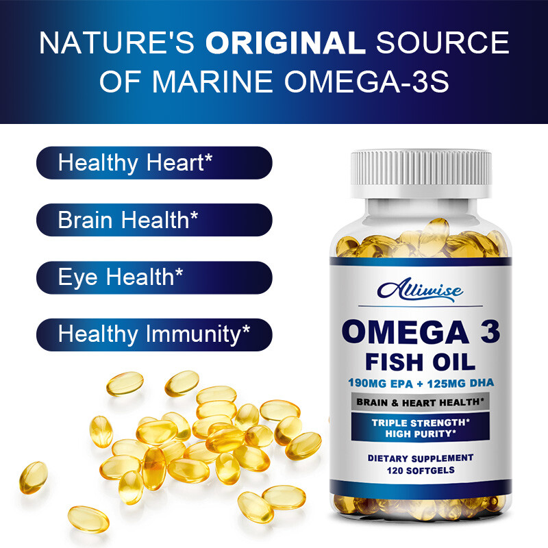 2*120 Omega 3 Fish Oil Capsules 3x Strength 1000mg EPA&DHA,Brain&Heart Health