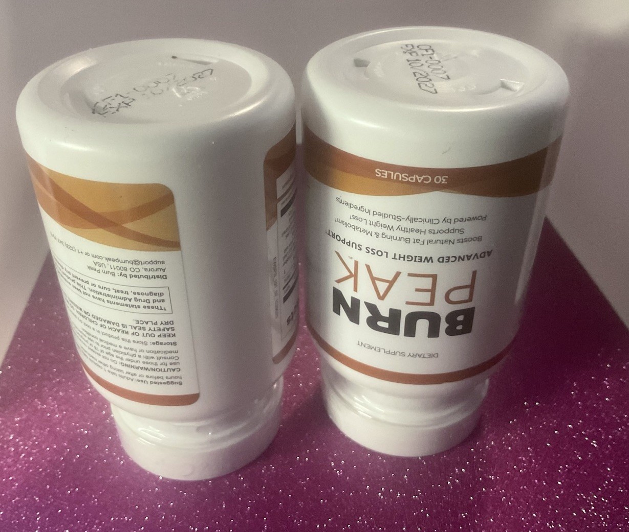 Burn Peak Advanced Weight Loss Support Supplements 30 Capsules 2 Bottles