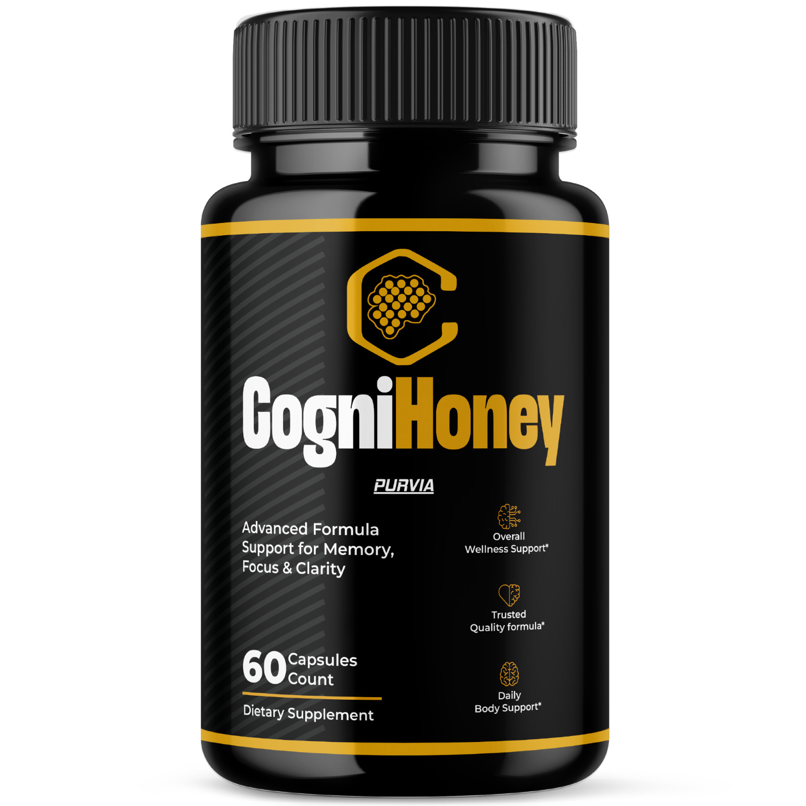 Cogni Honey Capsules Memory Focus Sharp Mind CogniHoney Supplements Pills (60ct)