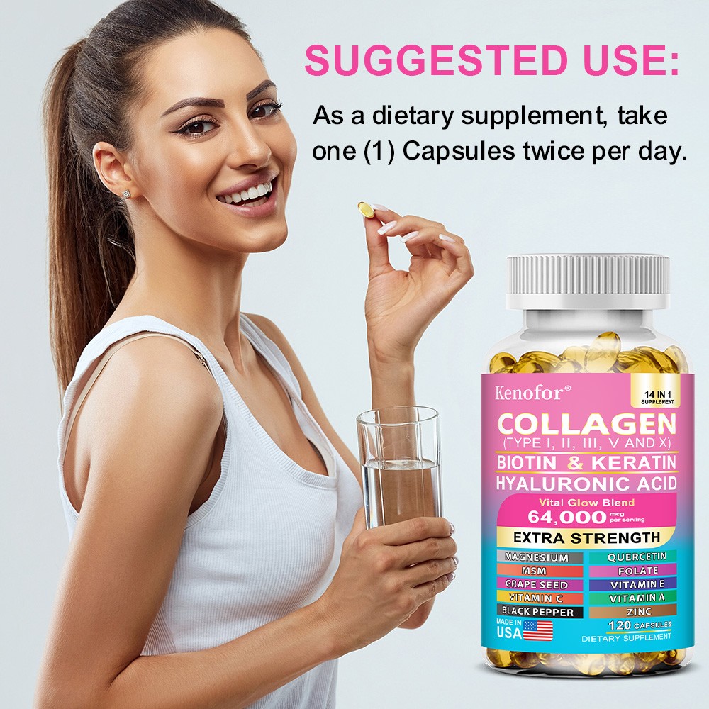 Collagen Supplements Balance Skin Nail Hair Joint Health Vitamins 30-120 Softgel