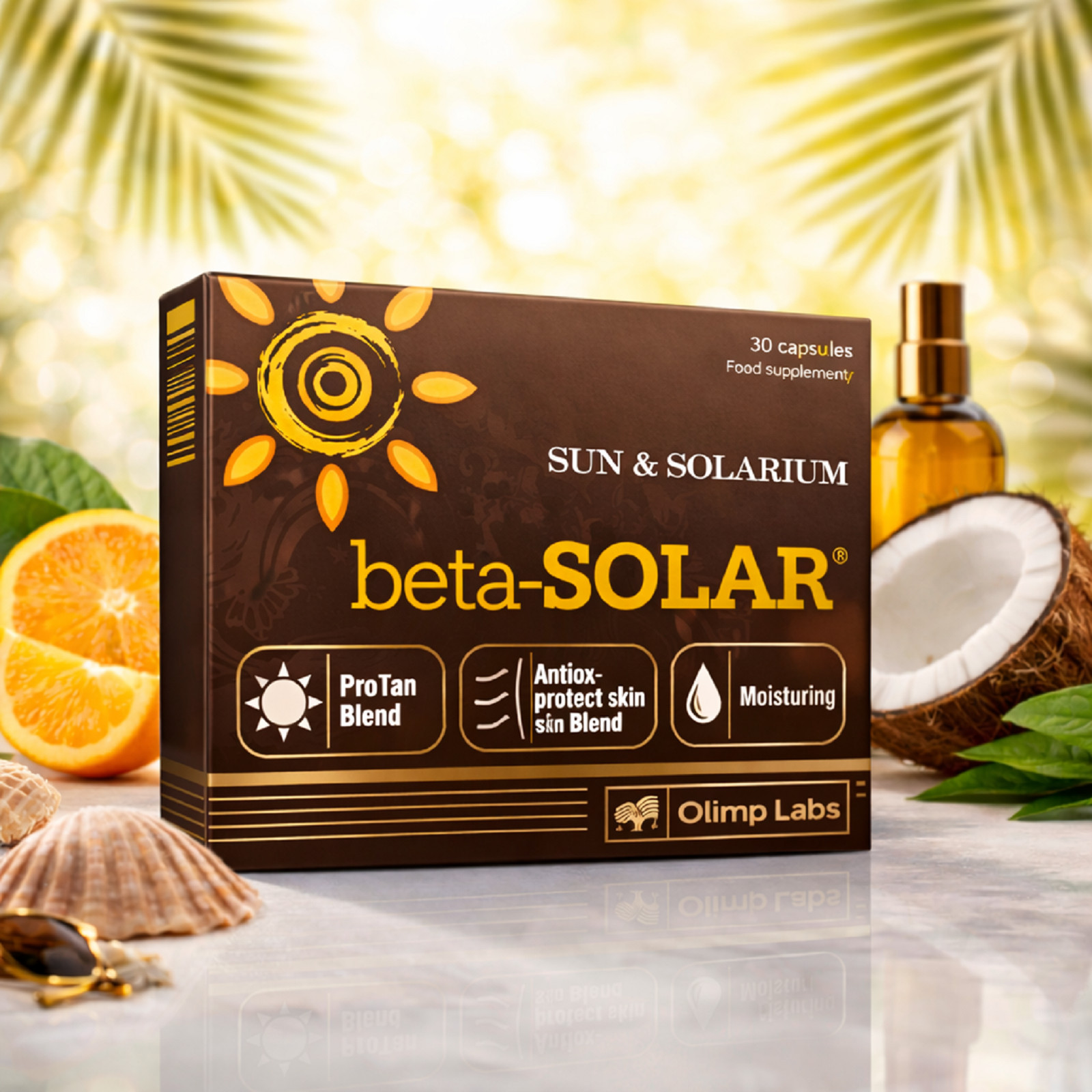 BETA-SOLAR – 30-120 Capsules – Healthy and safe tanning- sun & solarium – brown