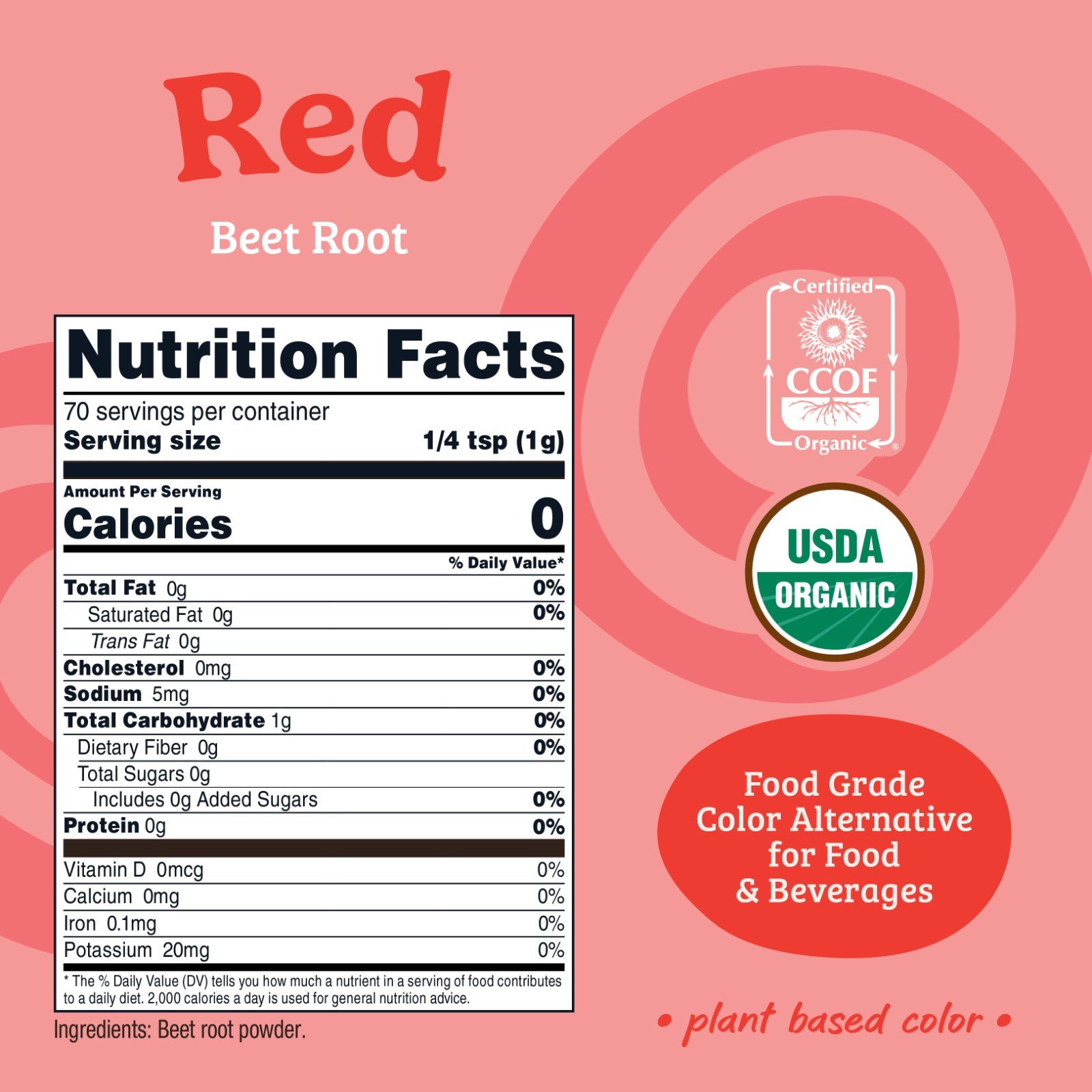 Nutricost Red Plant Based Food Coloring From Beet Root Powder
