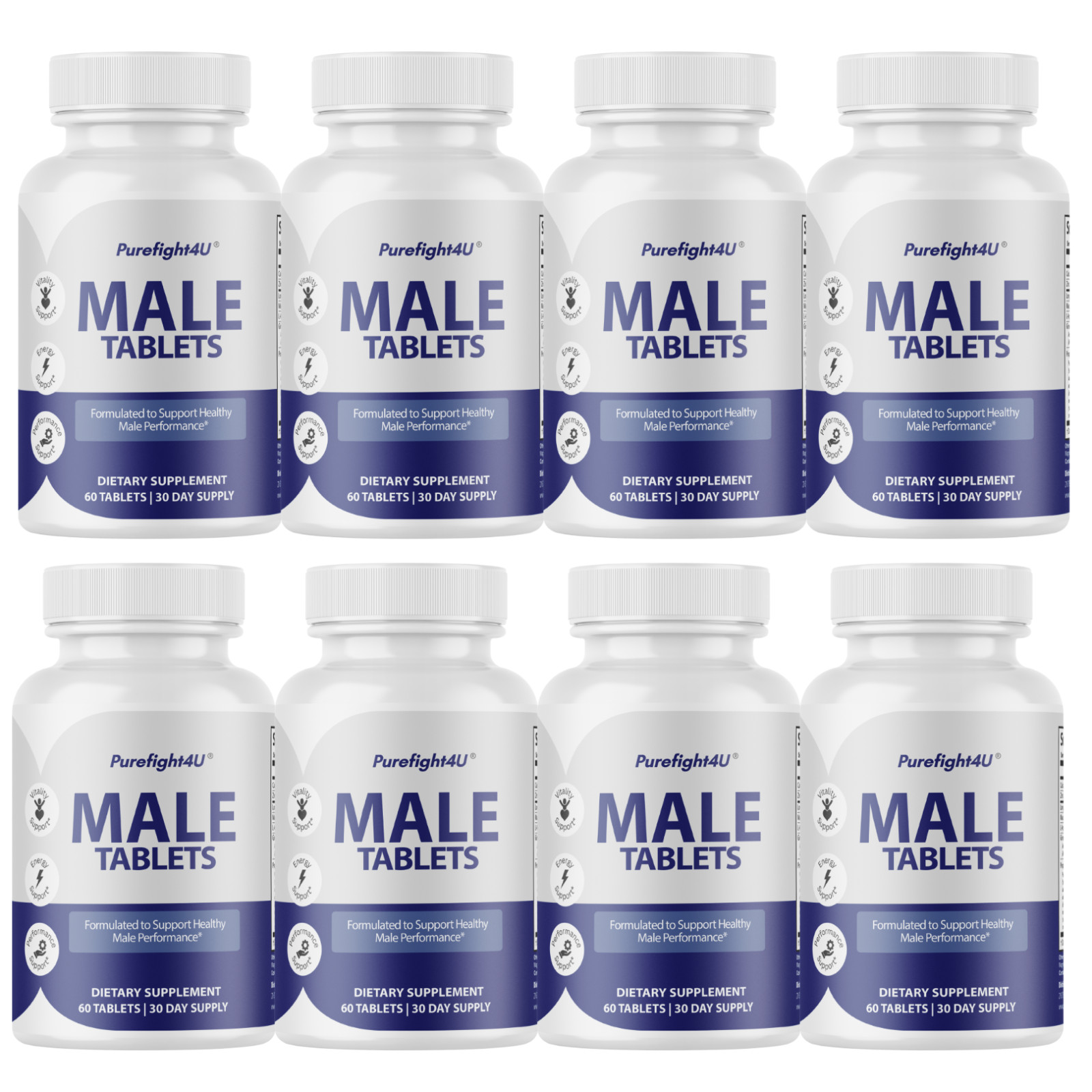 Male Tablets Daily Wellness Support for Energy & Vitality Supplement- 8 Bottles