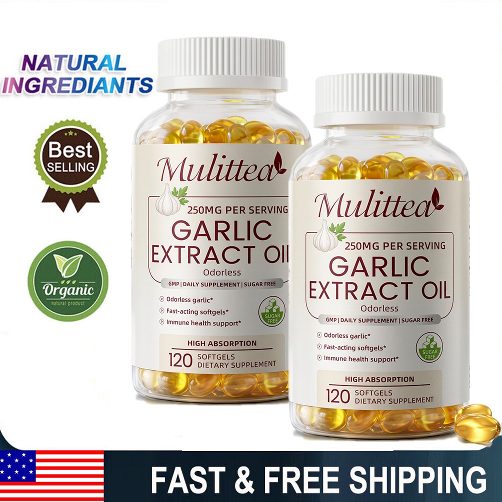 2x Garlic Extract Oil Cholesterol Health Support Antioxidant 120 Softgels