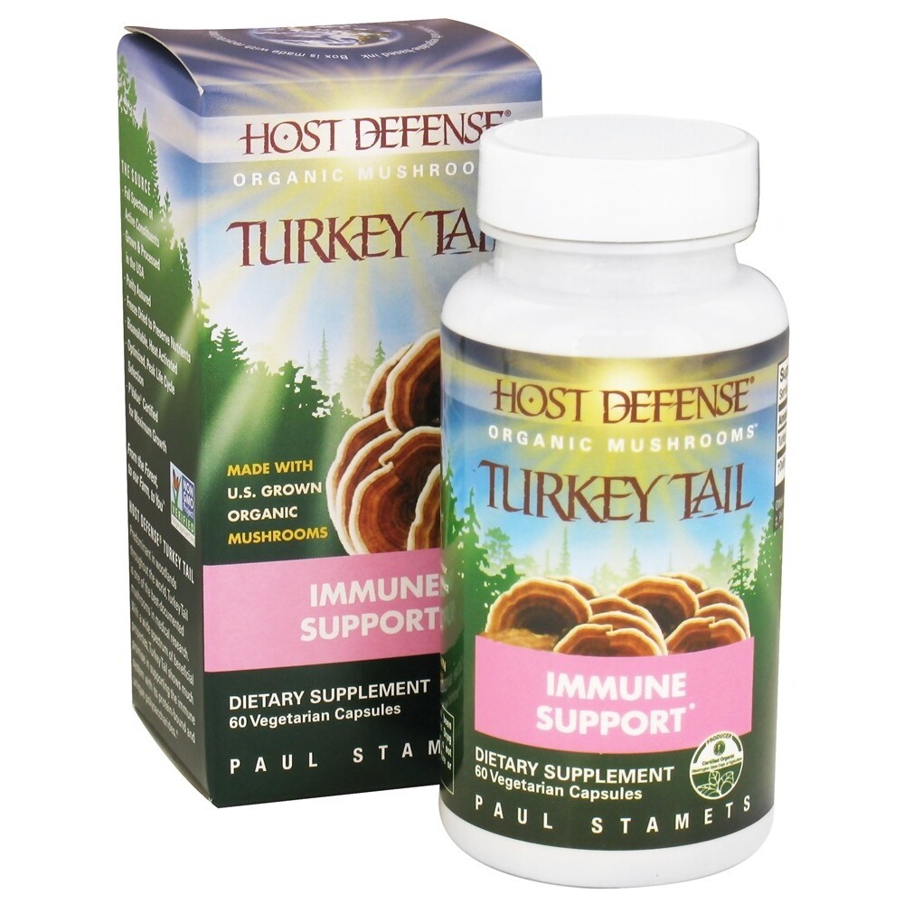 Fungi Perfecti Host Defense Turkey Tail Cellular Support, 60 Vegetarian Capsules