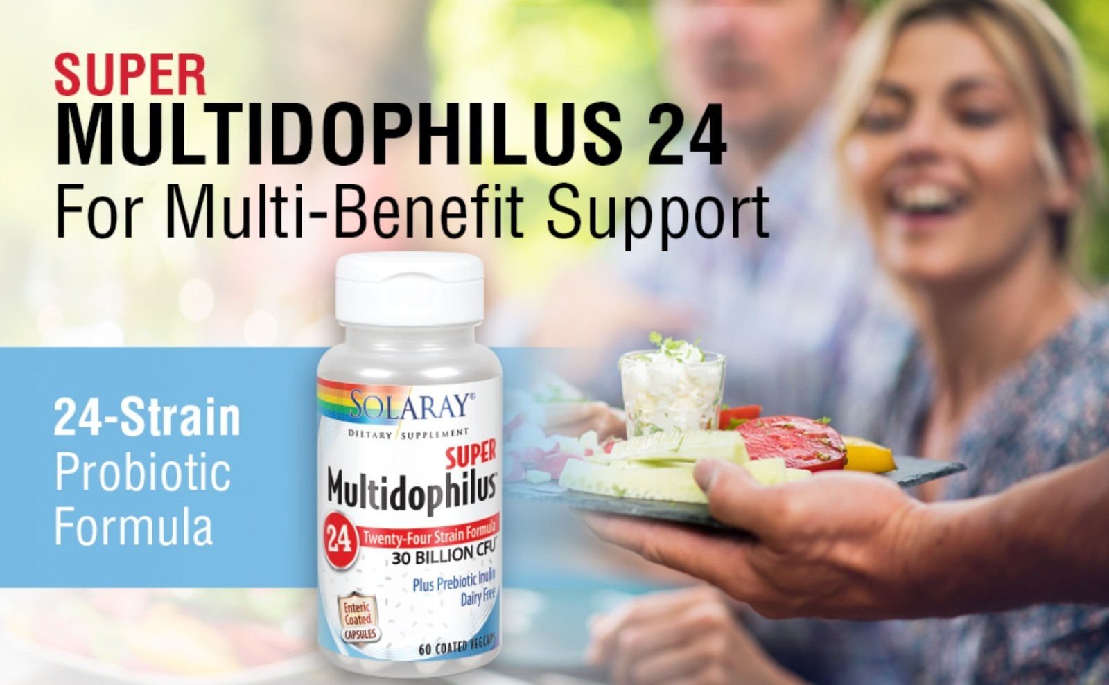 Solaray SUPER MUTIDOPHILUS PROBIOTIC 30 Billion CFU 60 Capsules (BEST BY 07/26)