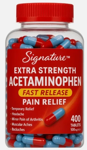 generic Tylenol Extra Strength Acetaminophen 500 Mg Pain Reliever, 400 tabs