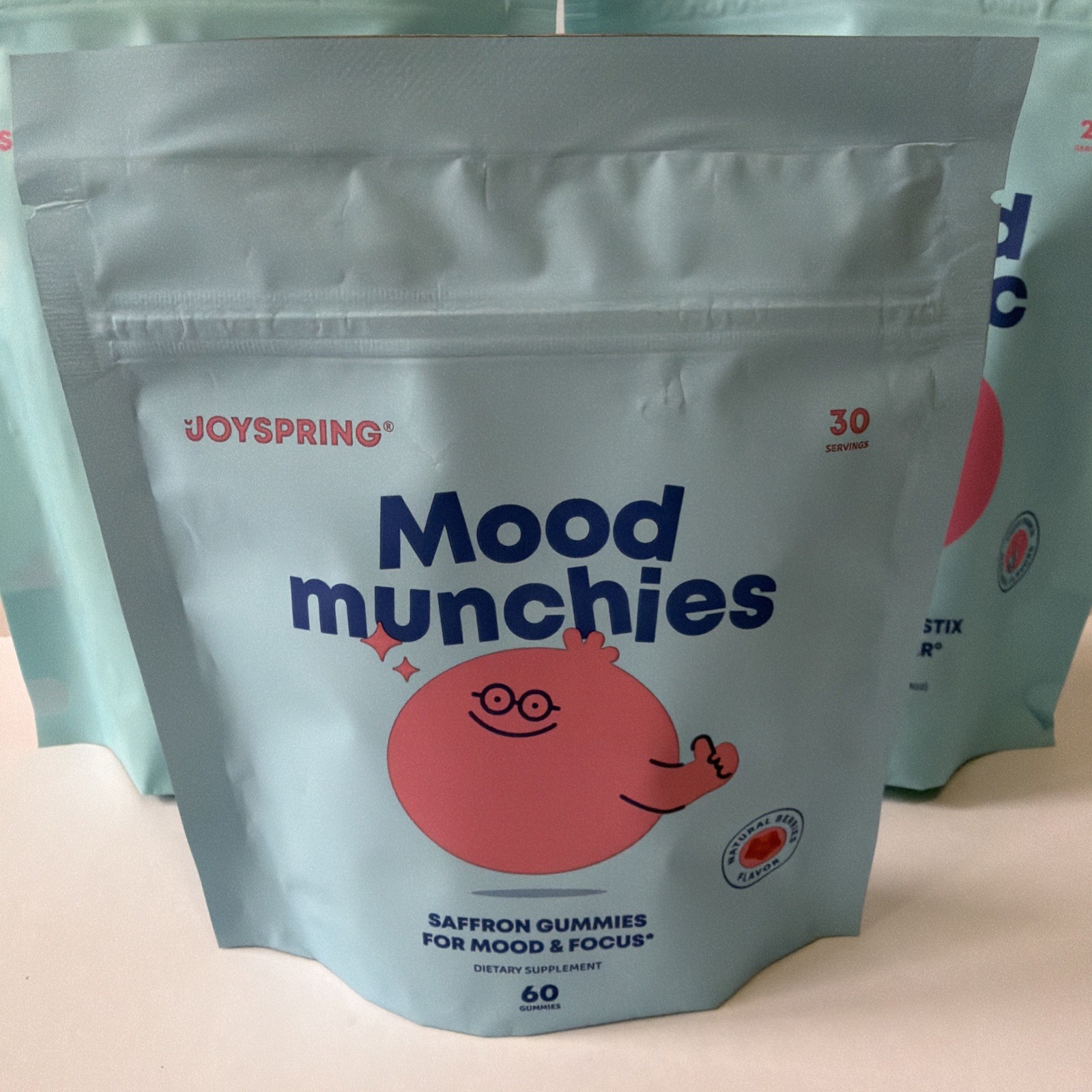 JoySpring Mood Support Gummies 60ct & Drink Sticks 50ct Natural Berry Flavor