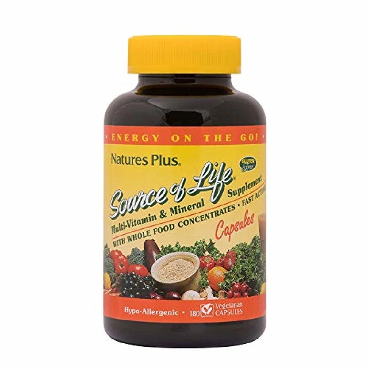 NaturesPlus Source of Life Multivitamin & Mineral 180 Vegetarian Capsules