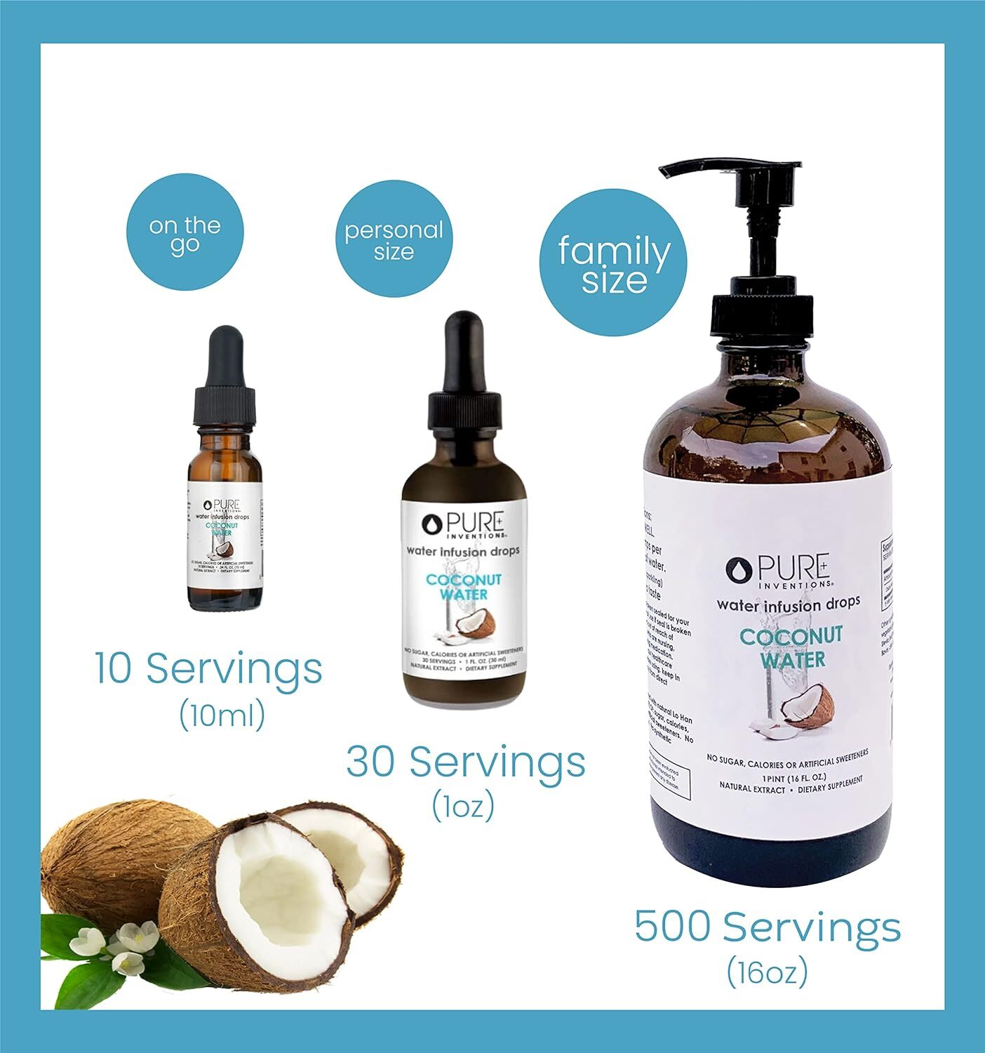 – Water Infusion Drops – Coconut Water, 30 Servings, 1Oz Bottle