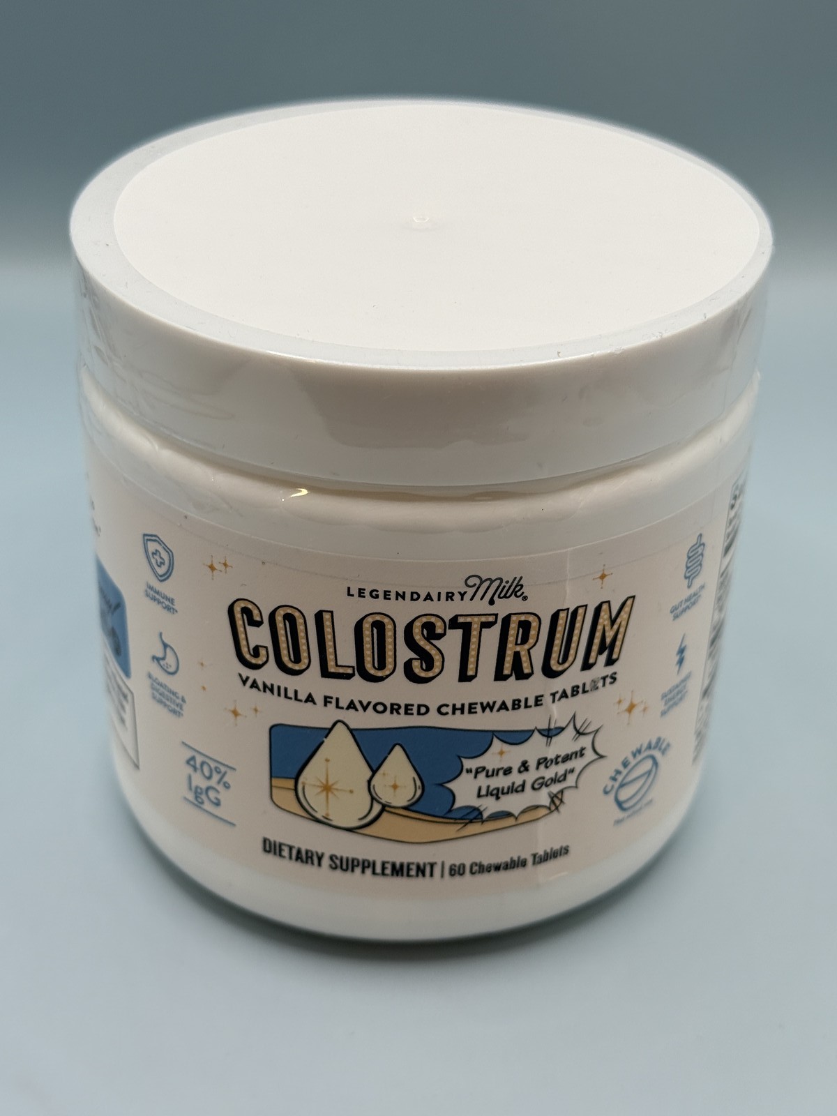Legendary Milk Colostrum Vanilla Chewable Tablets 60 Count Immune Digestive Supp