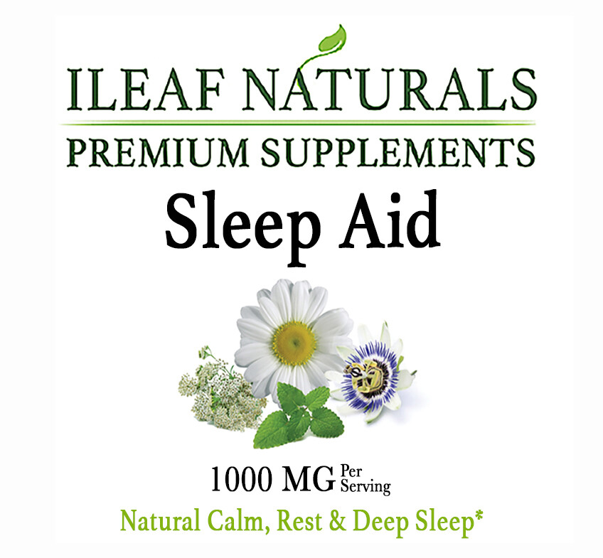 iLeafNaturals Sleep Aid – Synergistic Mix – 1000 MG – 60 Veggie Capsules