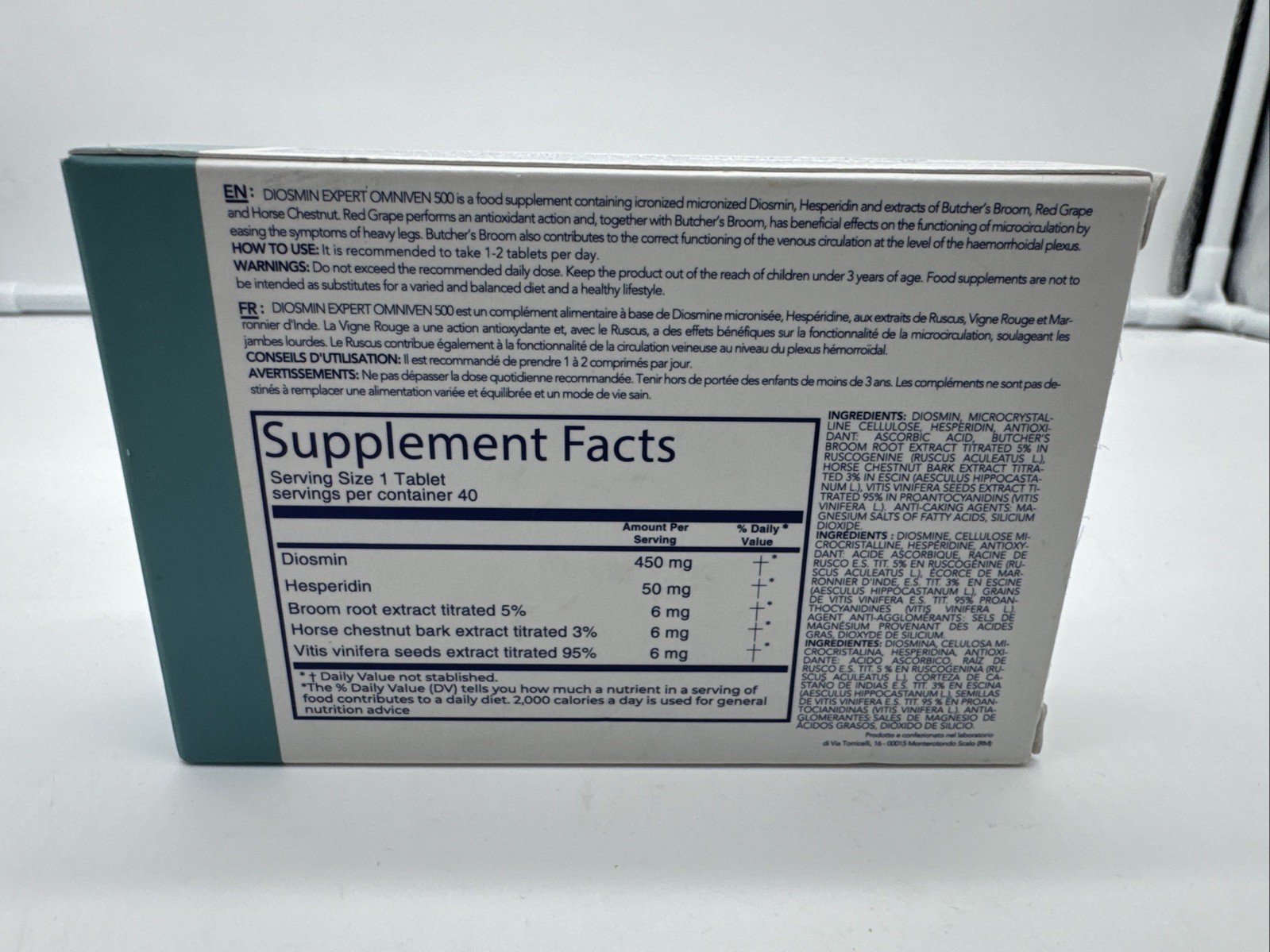 DuLac Pharma Diosmin Expert Omniven 500, 40 Tablets Blood & Circulatory Health