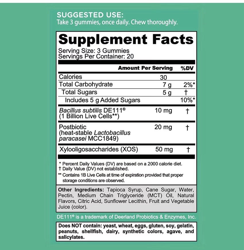 Goli Nutrition Pre+Post Probiotics Gummies Digestive & Immune Vegan 60Ct