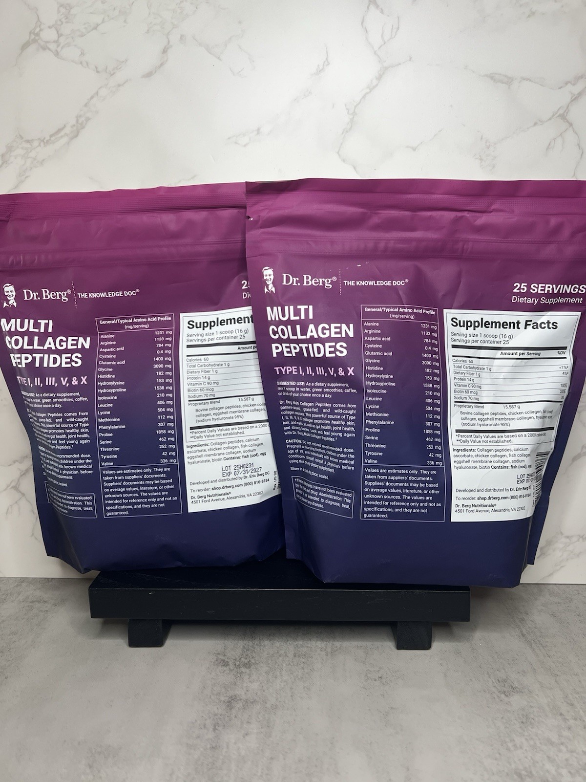 Dr. Berg Multi Collagen Peptides Two Pack 14.1 oz Exp 07/2027