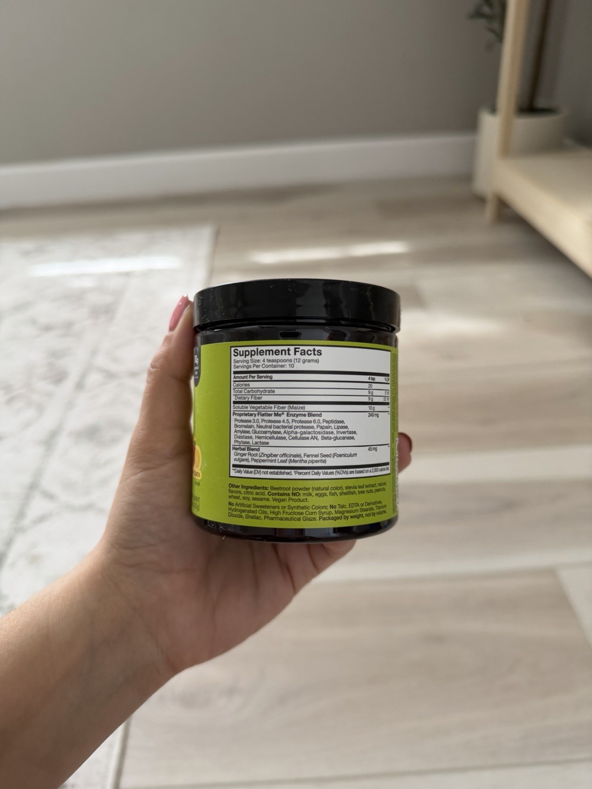 Hum Nutrition Flatter Me Fiber Booster Powder Vegan Strawberry Lemon