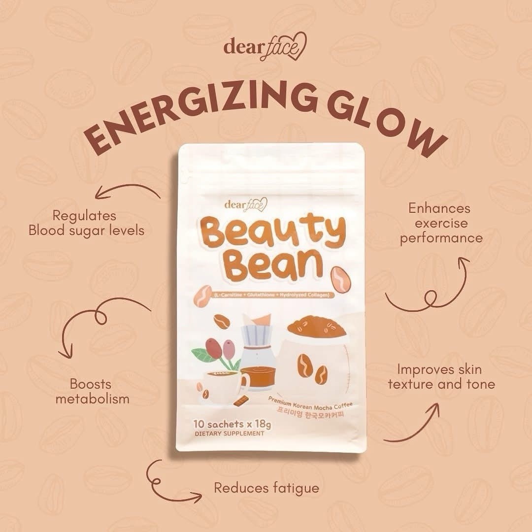 DearFace BeautyBean Premium Korean Mocha Coffee 10 Sachets (PureskinovationUSA)