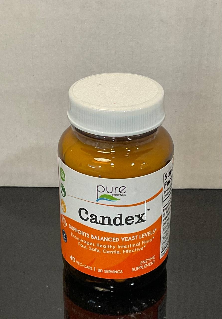 Pure Essence Candex Yeast Cleanse Enzyme Supplement 40 Veg-Caps EXP 01/2027