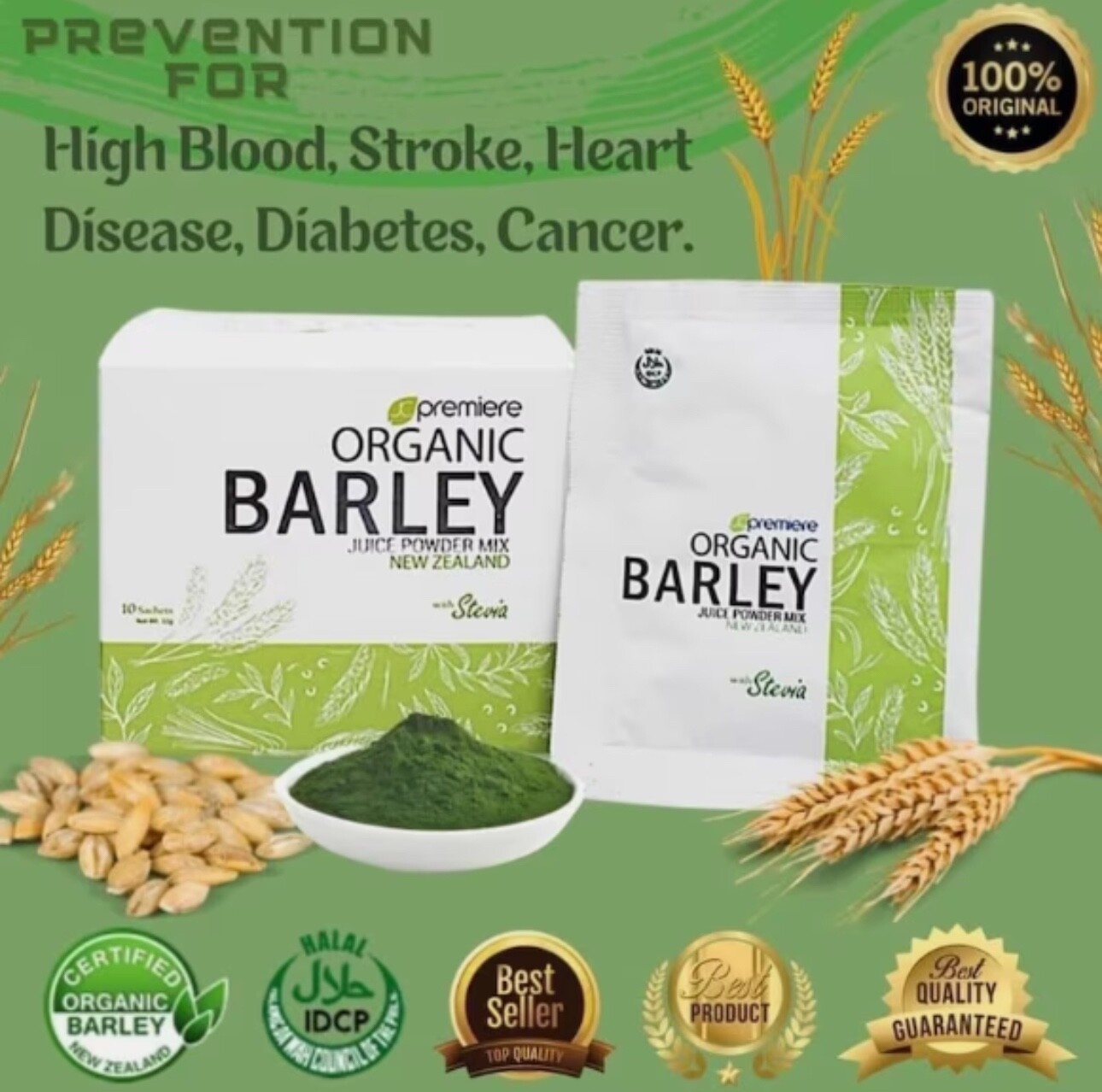 JC pure organic barley power juice with stevia from New Zealand