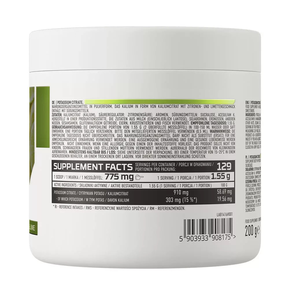 POTASSIUM CITRATE – 200 g – Supports electrolyte balance, proper muscle function