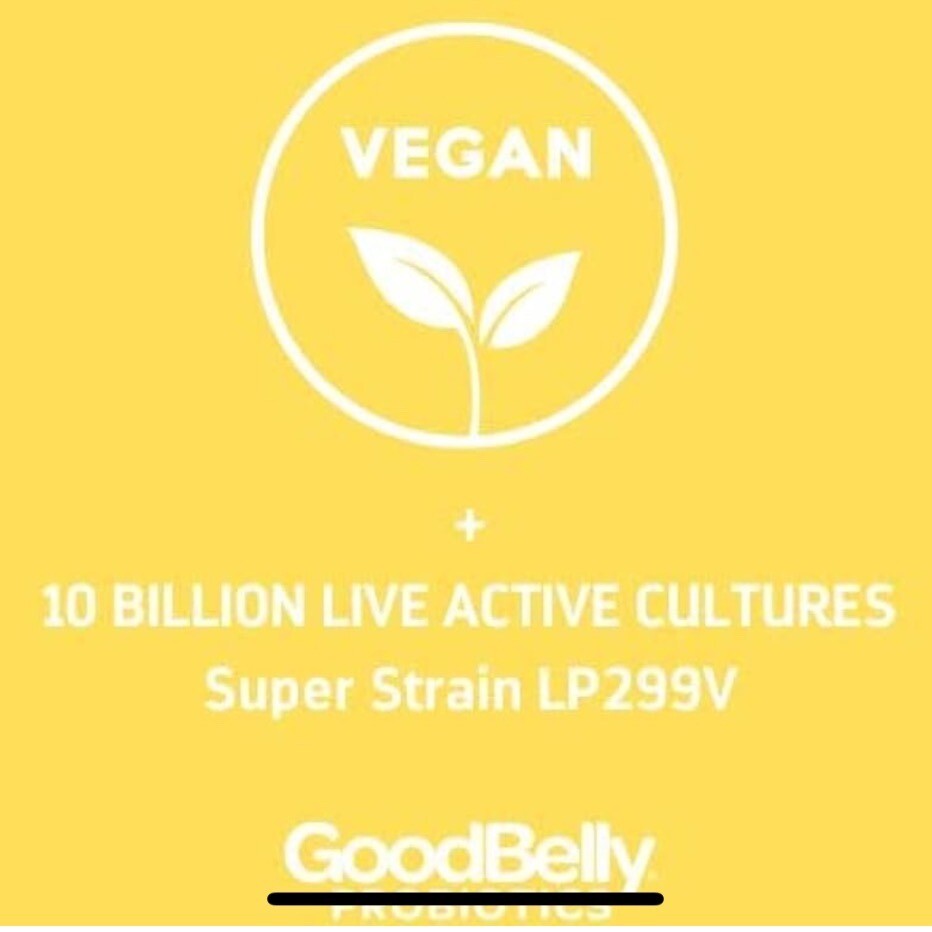 GoodBelly Probiotics + Iron Supplement Vegan Dairy Gluten Sugar Free