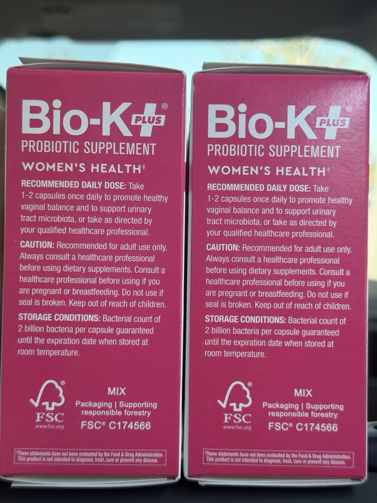 2 pk Bio-K Plus Probiotic Women’s Health 30 Capsules Vegan Non-GMO Exp 28DEC2026