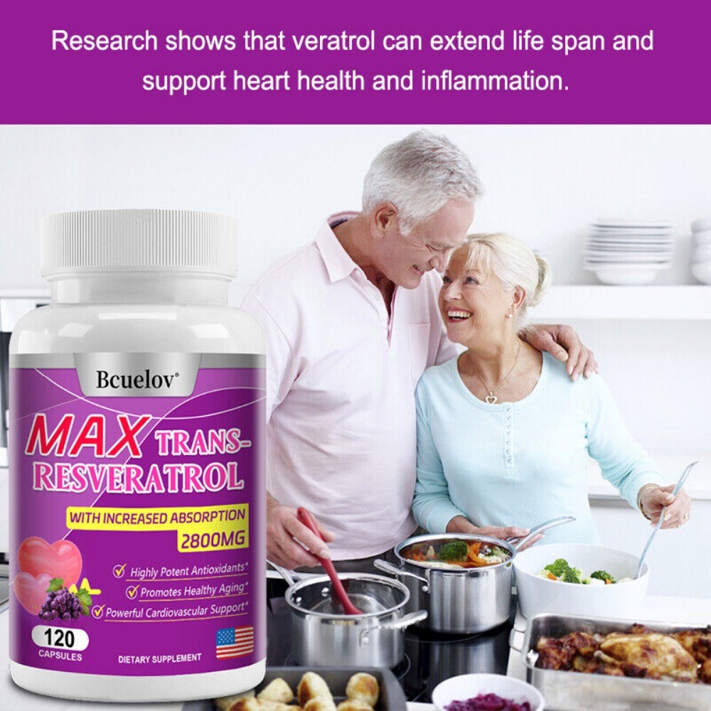 Organic Trans Resveratrol – 1200mg -Anti-Aging, Heart healthy