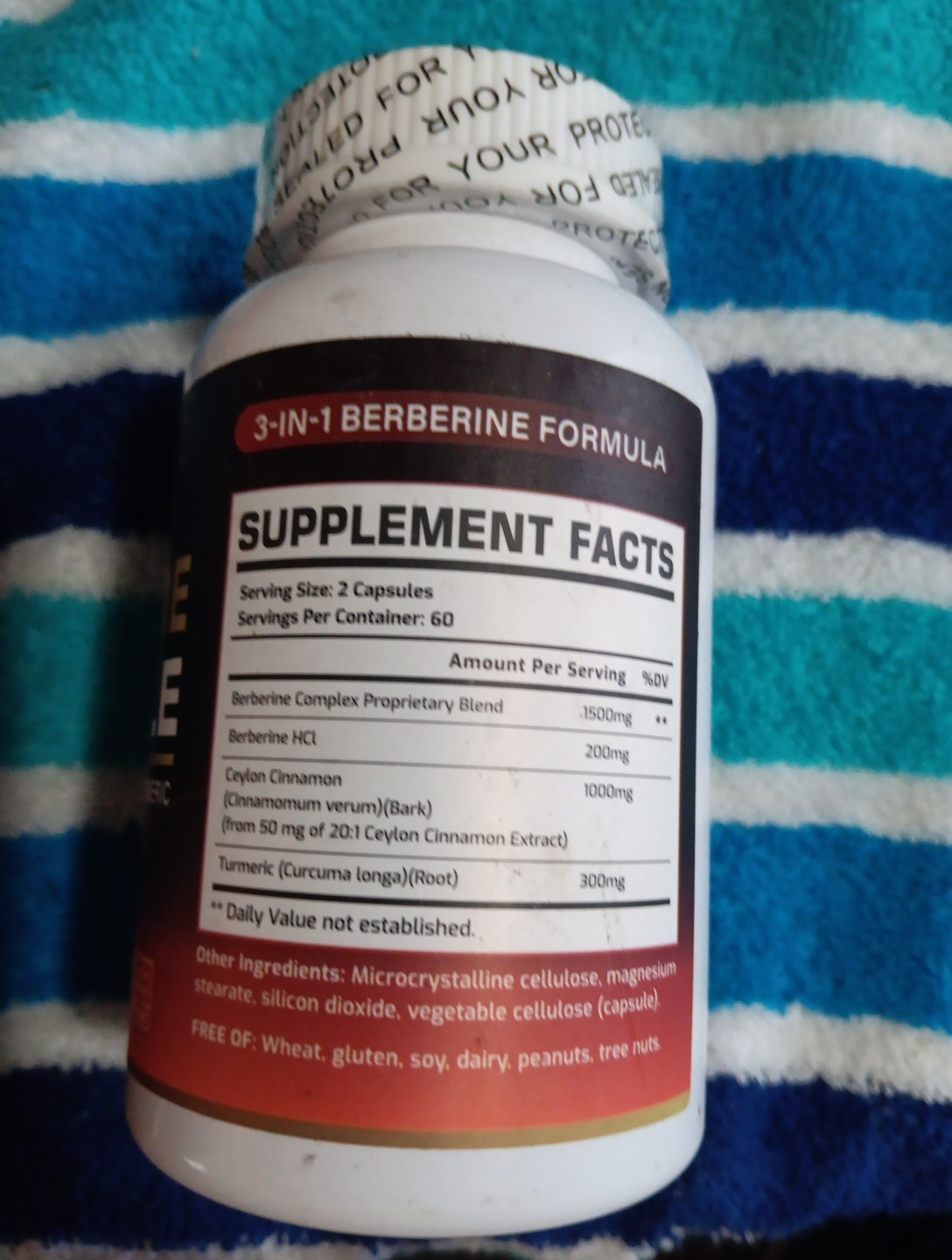 Berberine HCL 1500mg GLUTEN FREE, VEGAN & NON GMO, SOY Exp 9/2006 Sealed