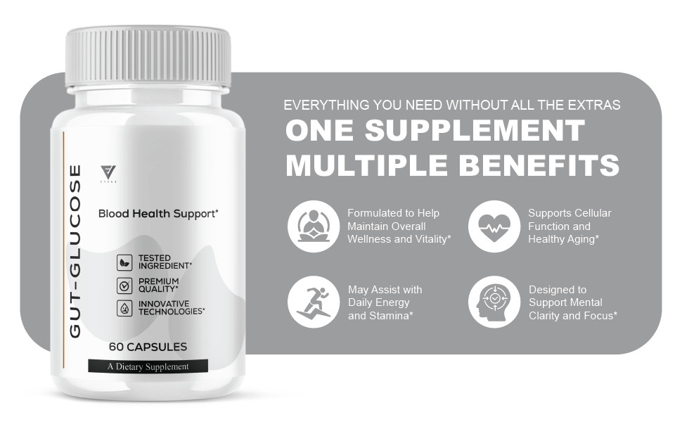(5 Pack) Gut-Glucose Blood Support, Gut-Glucose Supplement (300 Capsules)