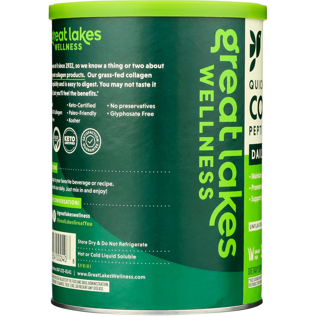 Collagen Peptides Powder By Great Lakes Wellness 10 Oz 283 Grams 1 Pack
