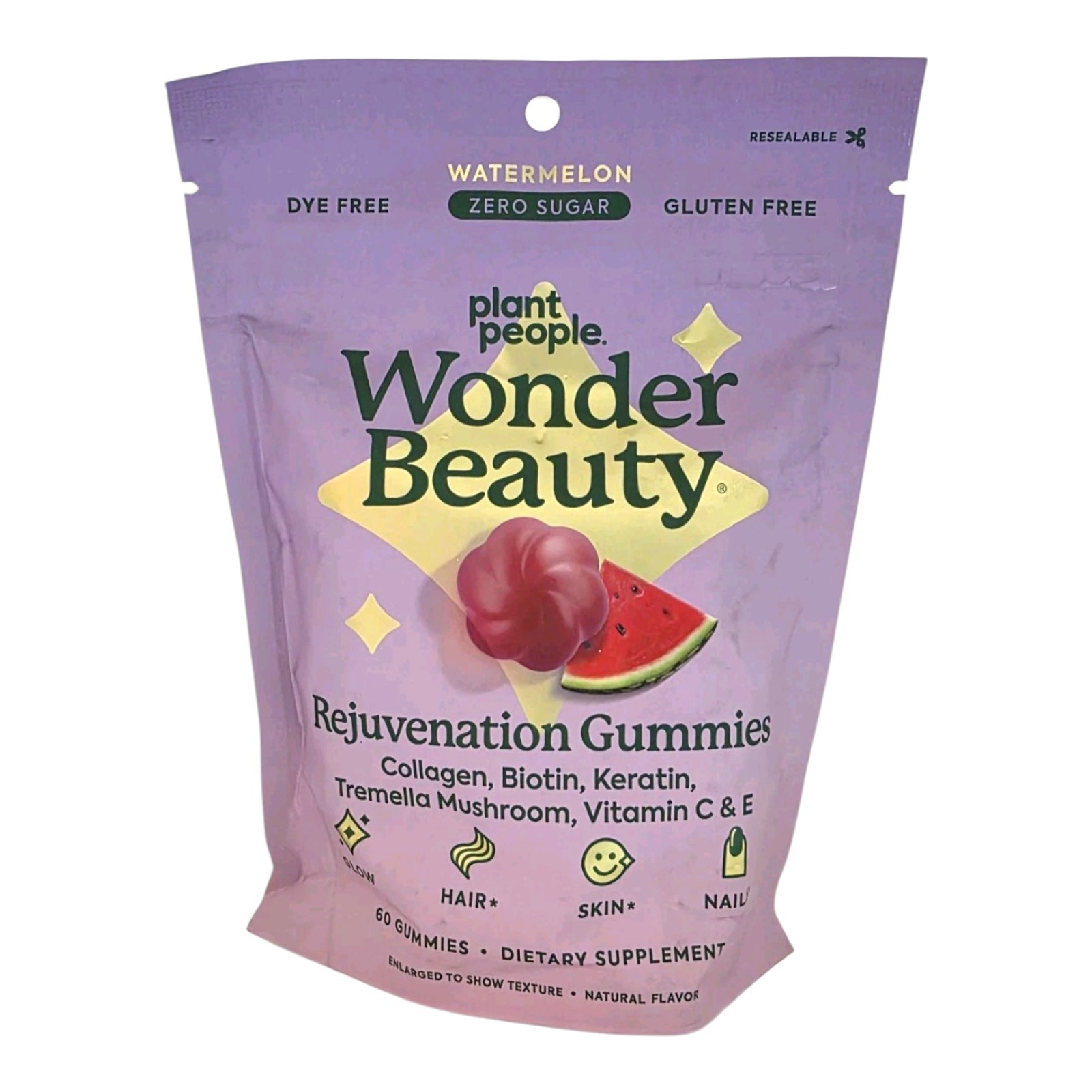 Plant People Wonder Beauty Rejuvenation Gummies Hair Skin Nails Glow