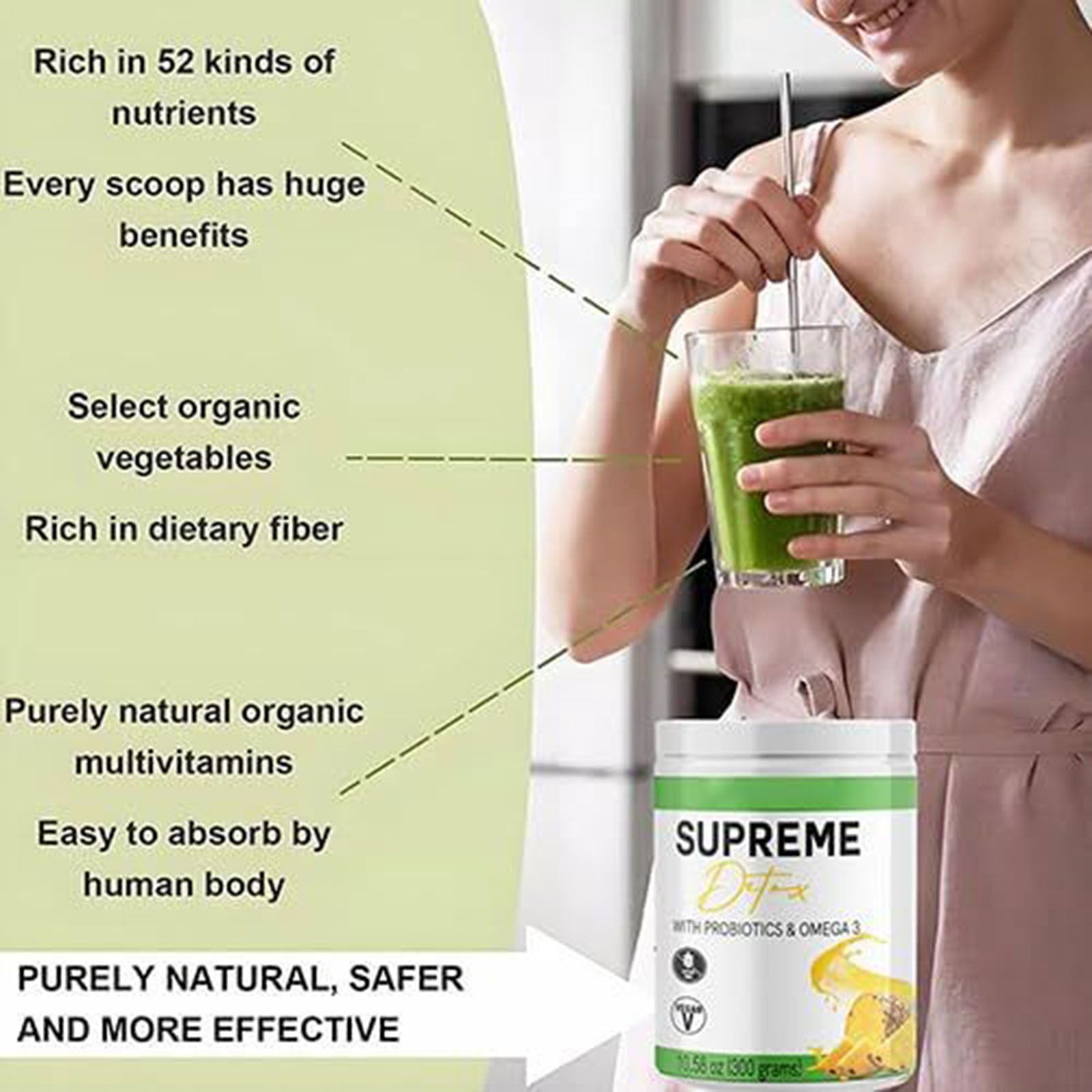 Detox Supplement Healthcare Natural Fiber Powder.