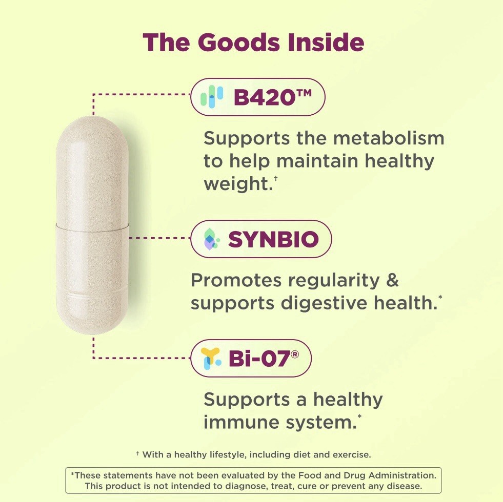 OLLY Metabolism Support Supplement with Probiotics and Studied Strains, 30 caps