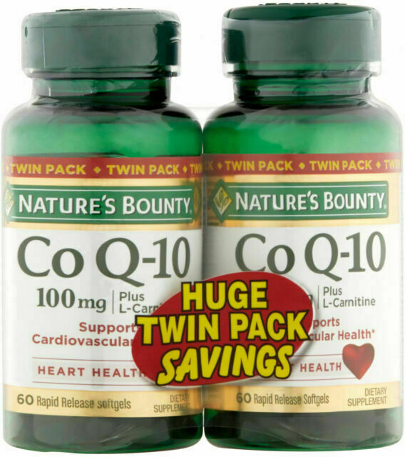 Nature’s Bounty Co Q-10 100mg Plus L-Carnitine Twin Pack – 120 Rapid Release