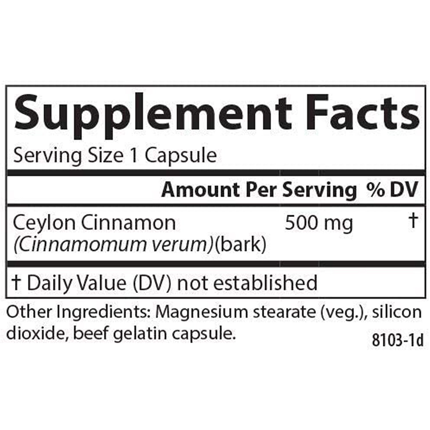 Carlson Ceylon Cinnamon, 45 Capsules