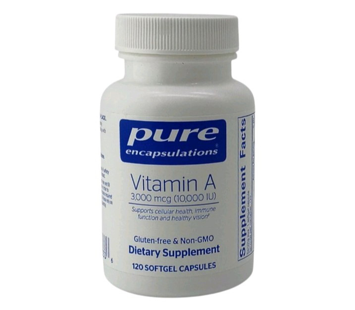 Pure Encapsulations Vitamin A 3000 mcg (10,000 IU) 120 Softgel Capsules