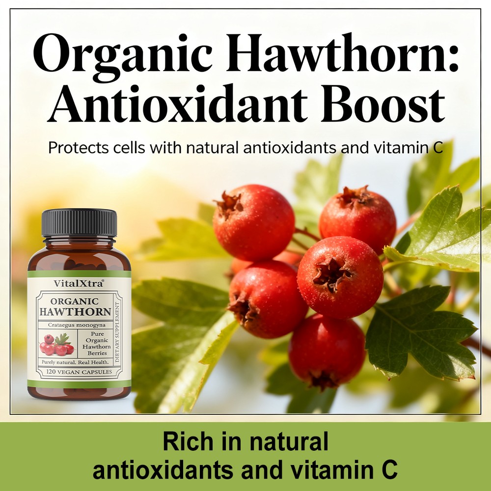 Organic Hawthorn Capsules Supports Heart Digestive Circulatory System Health