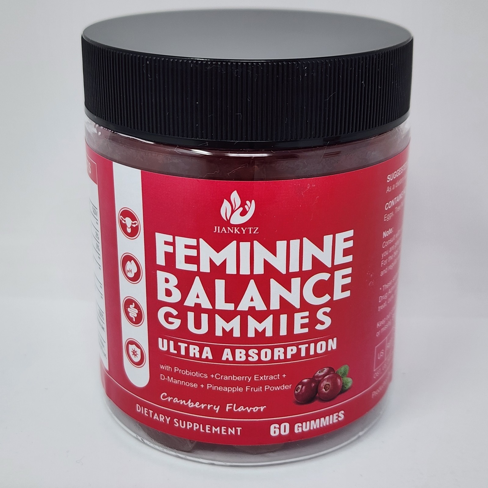 Feminine Balance Gummies Cranberry Probiotic D-Mannose, 60 Count Each (2 Pack)