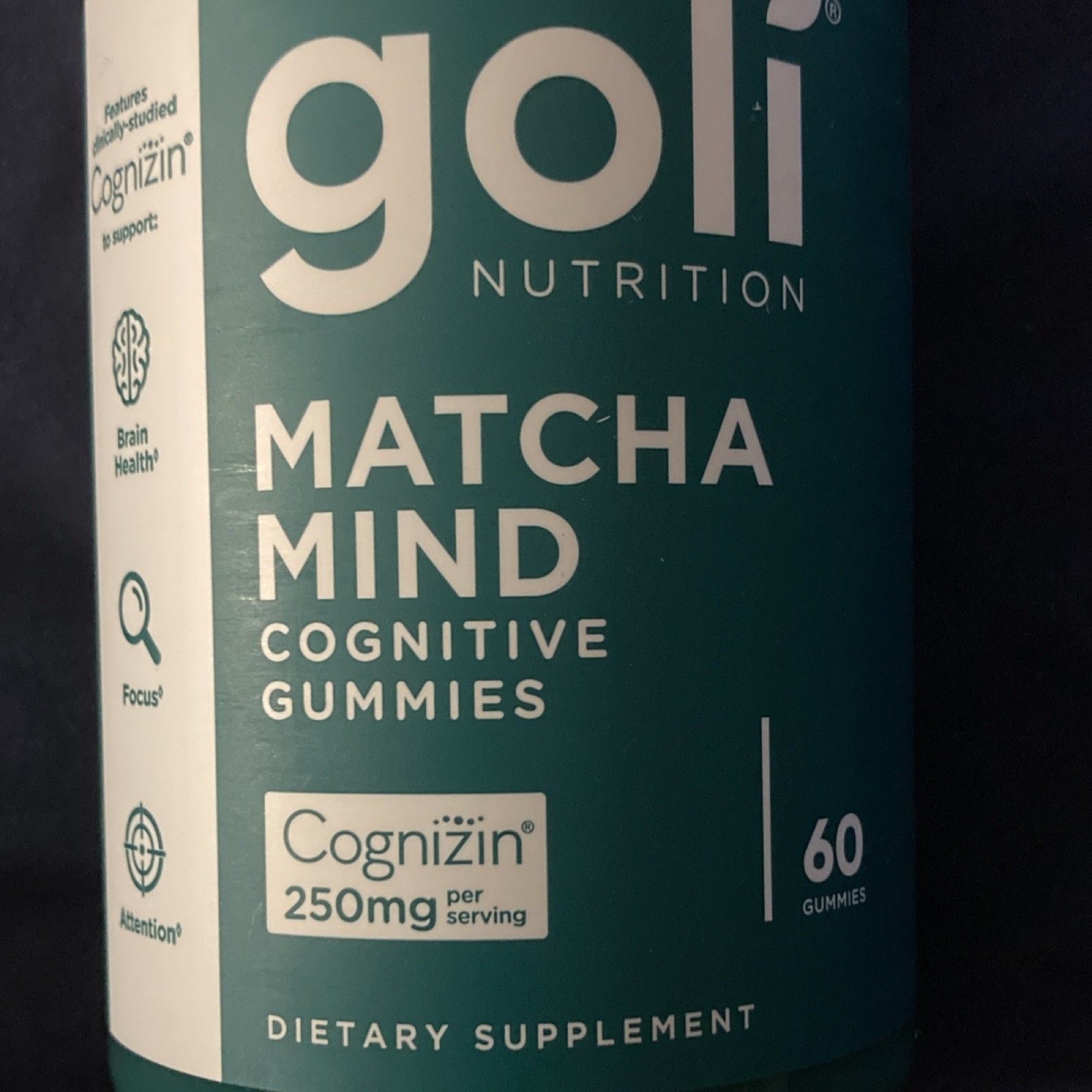 Goli Matcha Mind Cognitive Gummies w/ Matcha & Cognizin, Mental Focus, 60